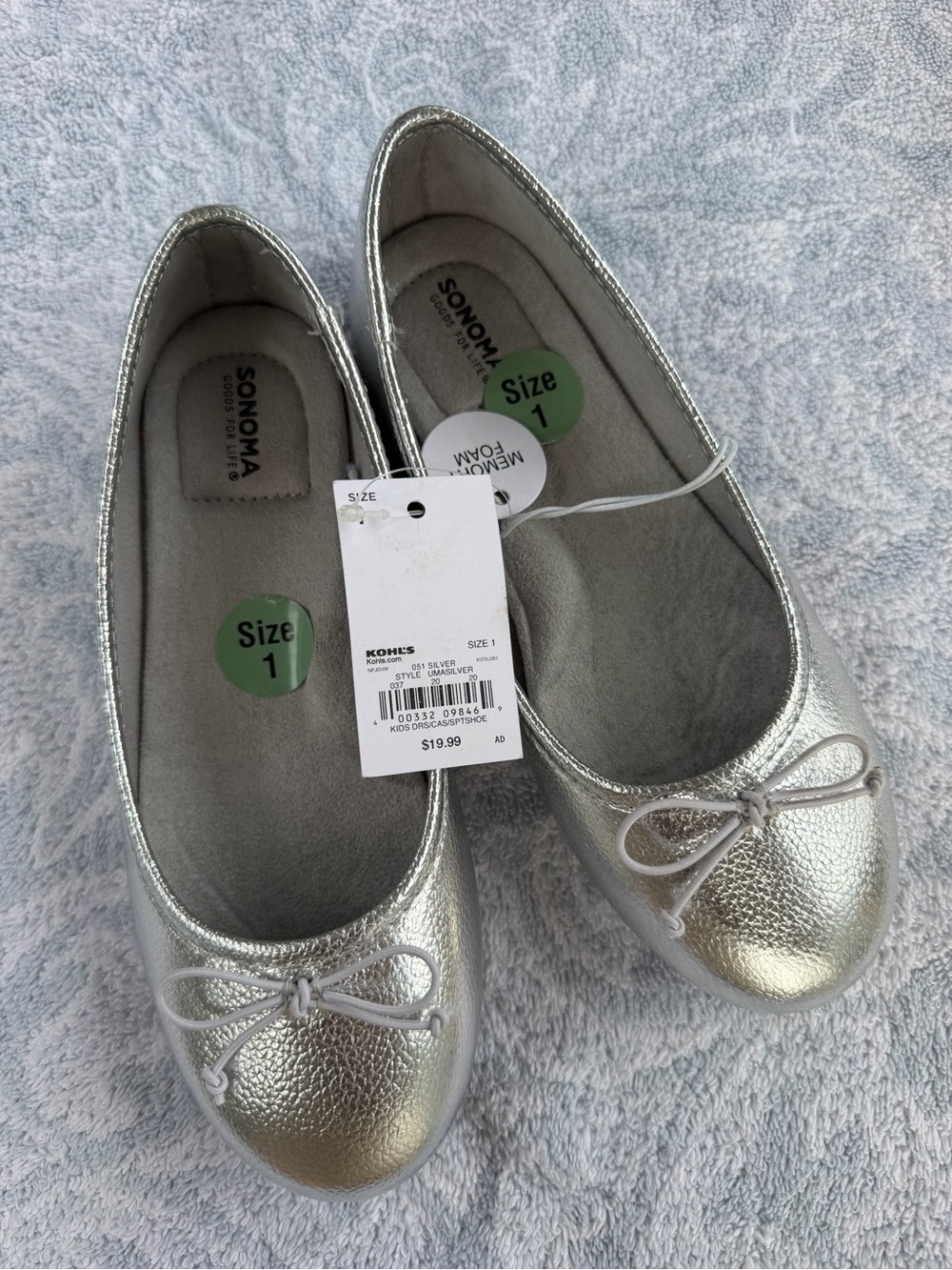SONOMA Silver Kids' Ballet Flats with Bow